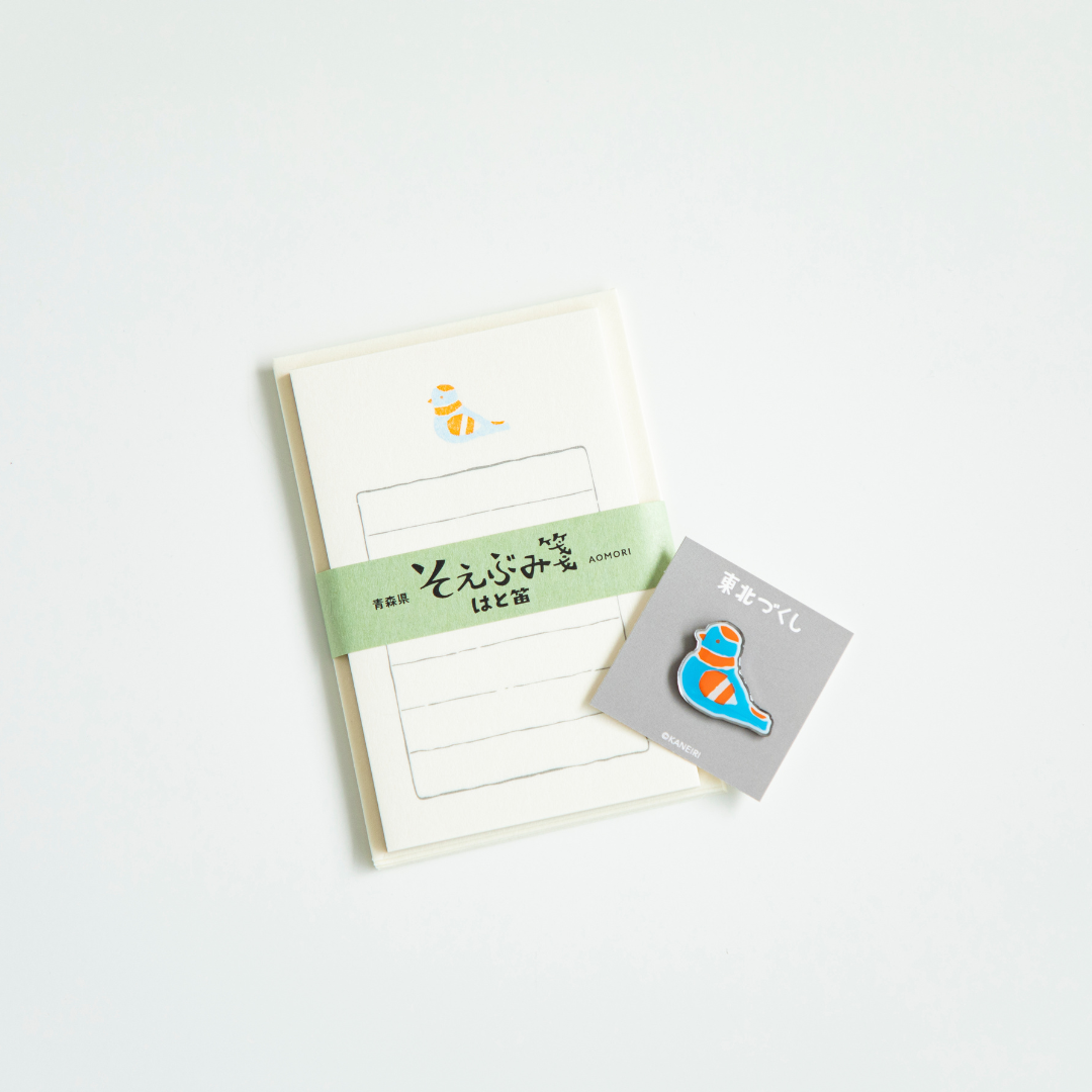 東北づくし「そえぶみ箋」&「ピンズ」セット【東北スタンダードマーケット】