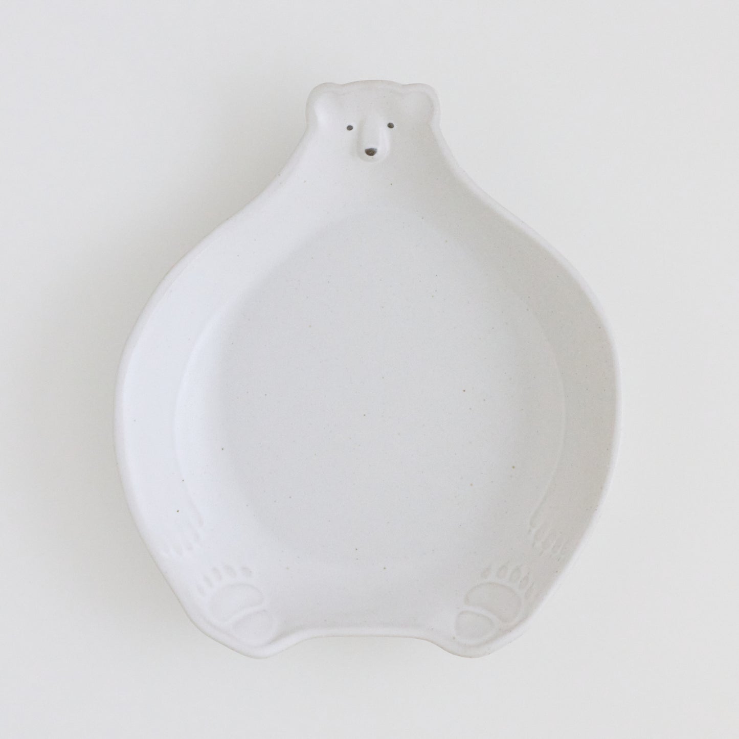 シロクマのお皿 大【よしざわ窯】