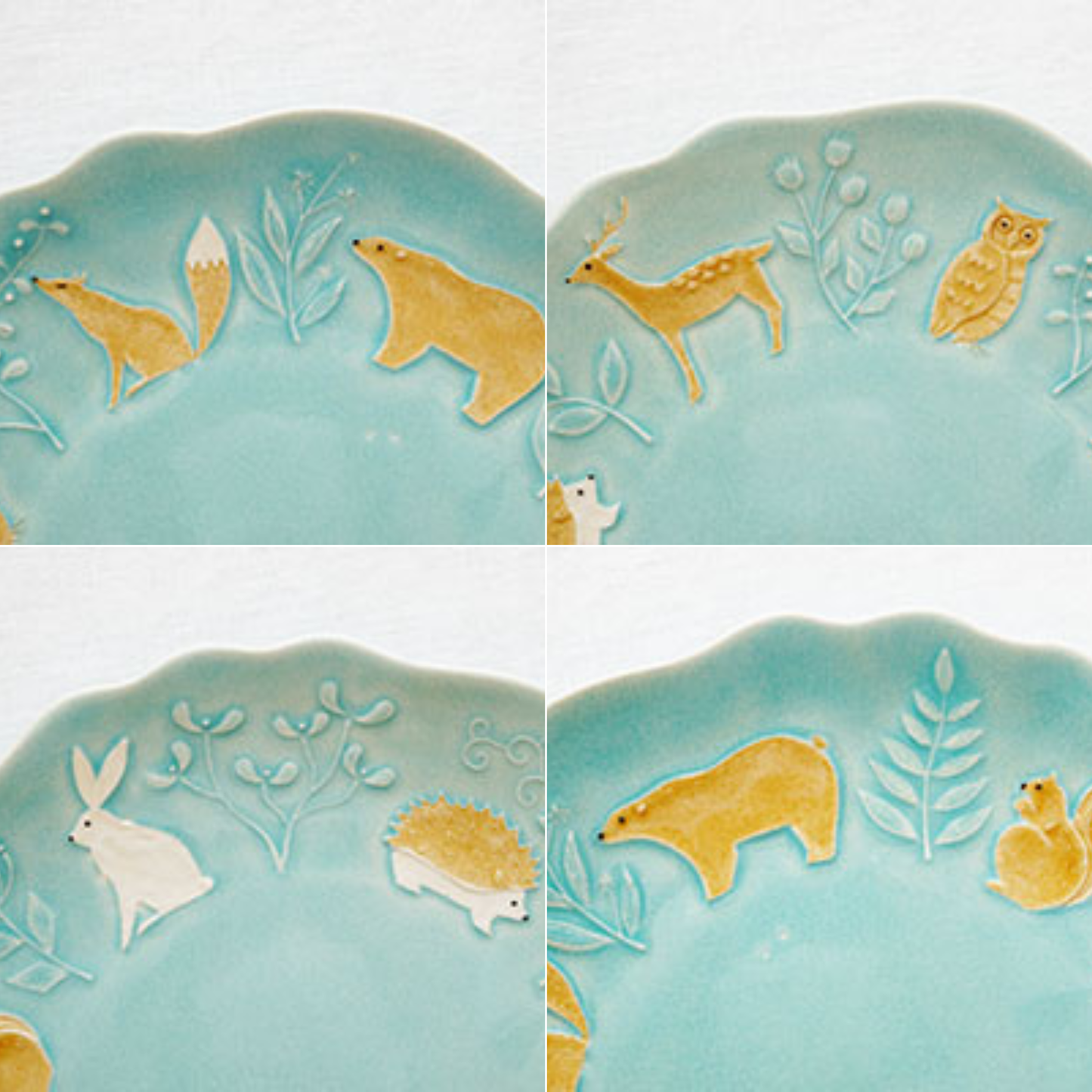 森の動物のお皿【よしざわ窯】