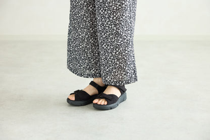 幅が調整できる厚底ストラップサンダル【ことりっぷ×クロールバリエ】