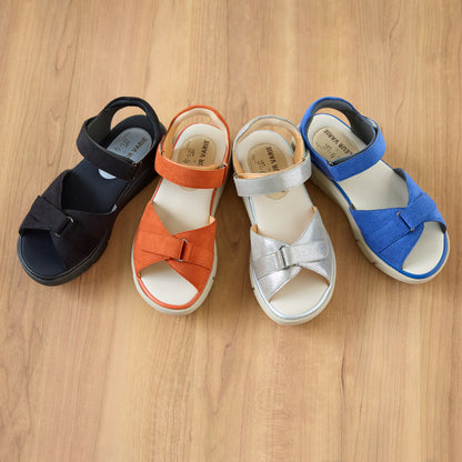 幅が調整できる厚底ストラップサンダル【ことりっぷ×クロールバリエ】