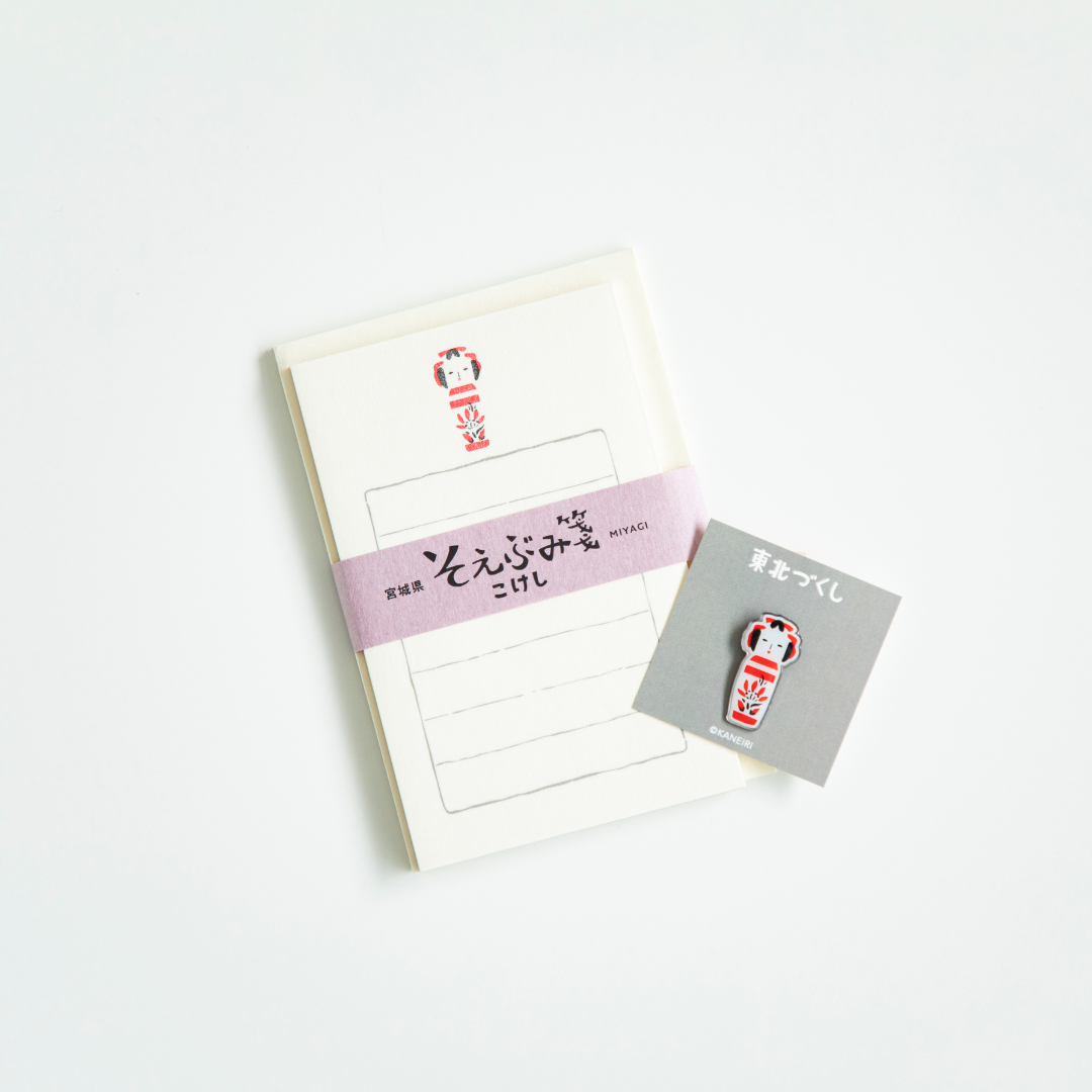 東北づくし「そえぶみ箋」＆「ピンズ」セット【東北スタンダードマーケット】