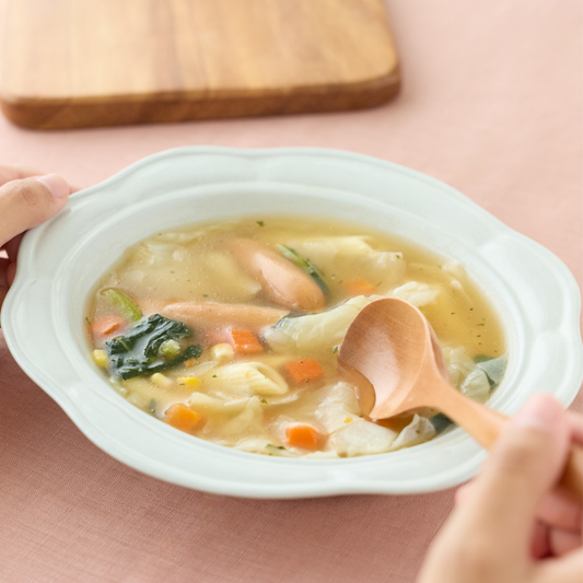 ホワイトグレー 西洋花楕円皿【よしざわ窯】