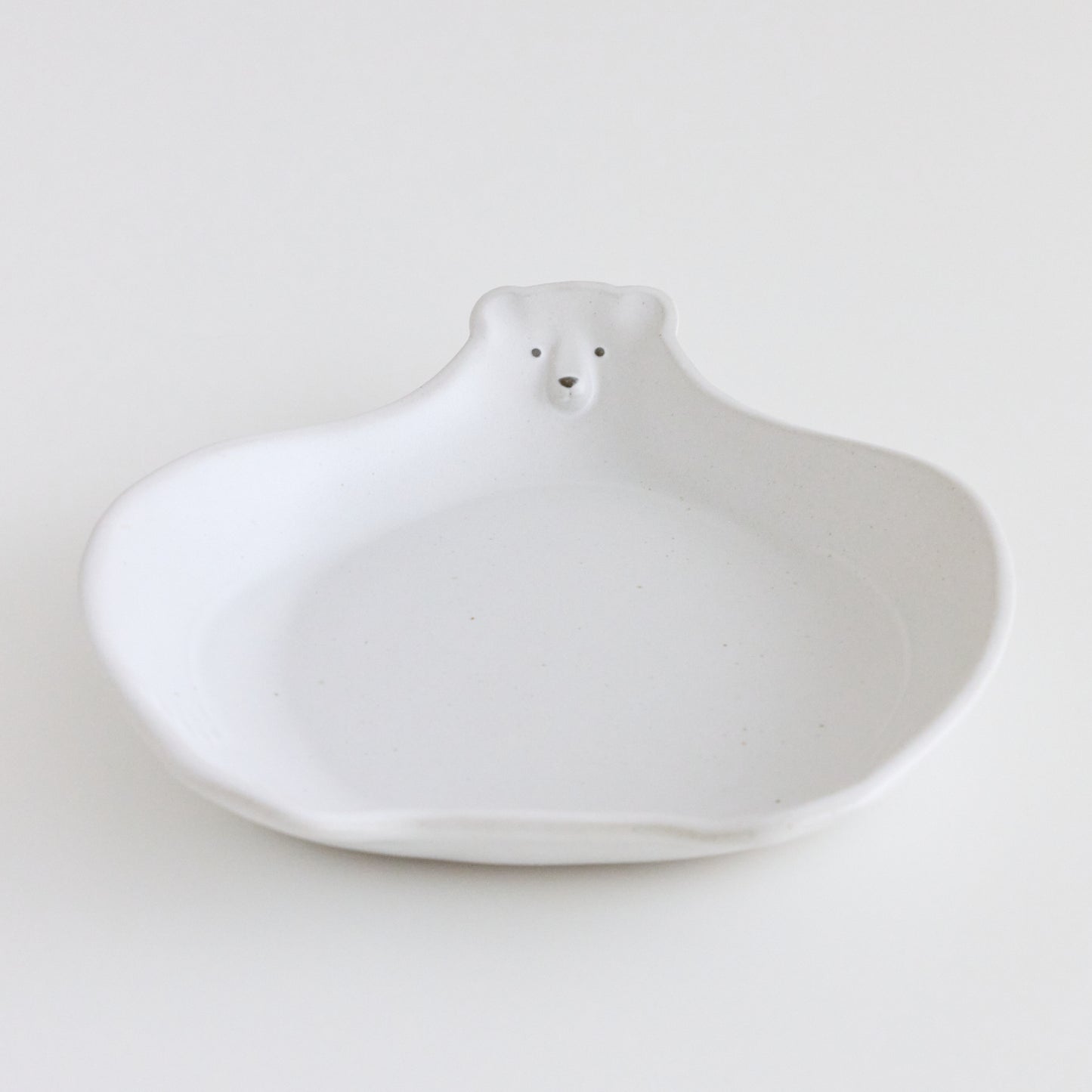 シロクマのお皿 大【よしざわ窯】