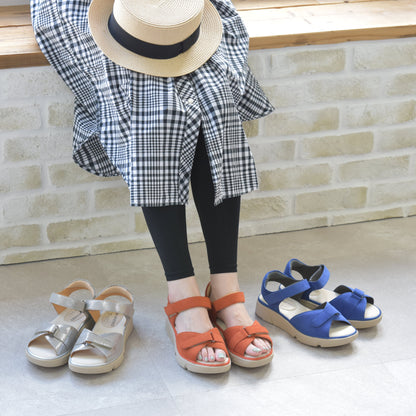幅が調整できる厚底ストラップサンダル【ことりっぷ×クロールバリエ】