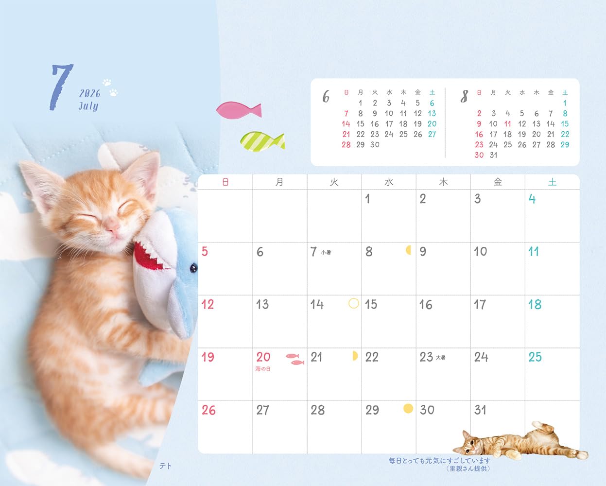 にゃっぷる 幸せつないだ12匹のこねこ カレンダー2026 卓上版