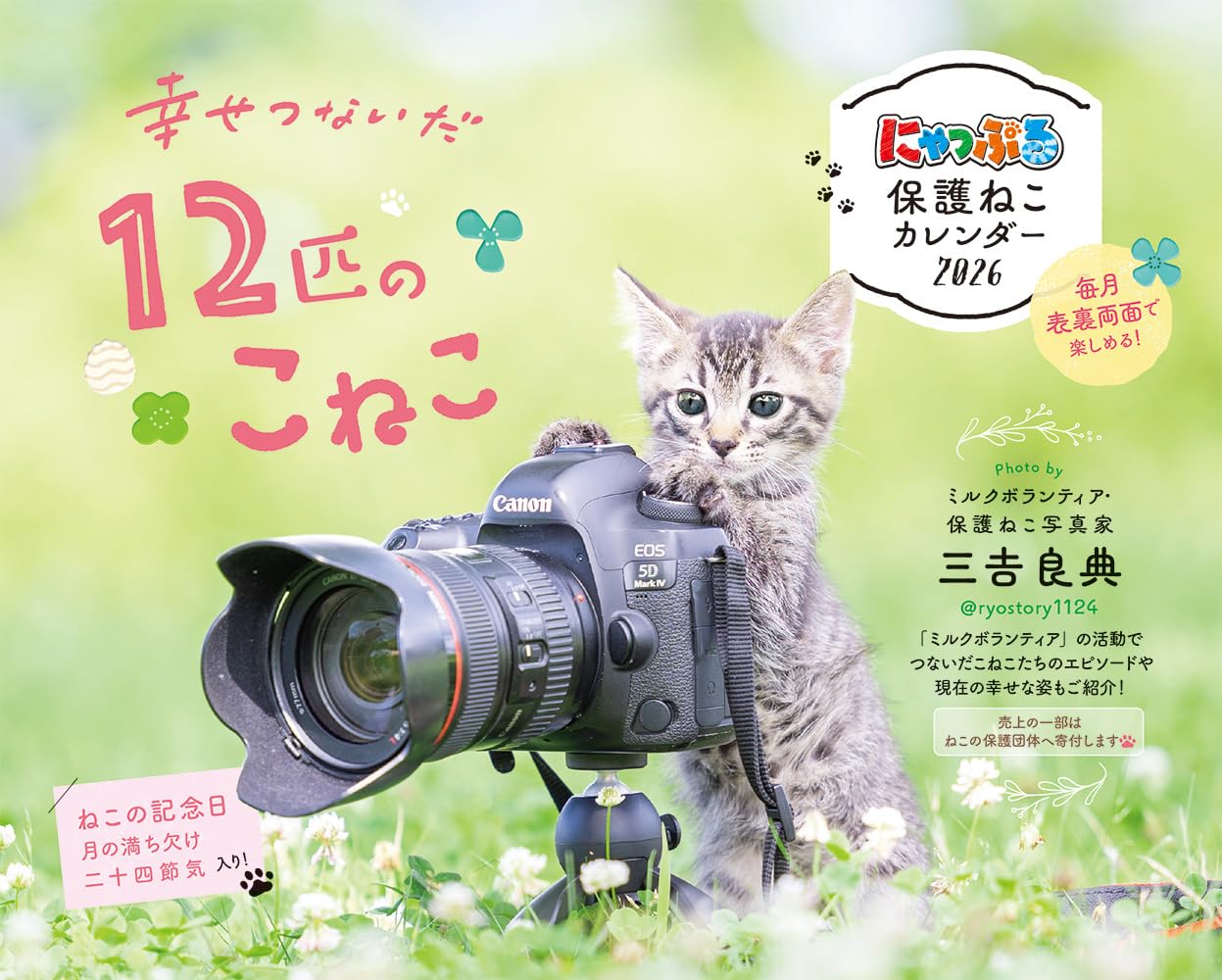 にゃっぷる 幸せつないだ12匹のこねこ カレンダー2026 卓上版